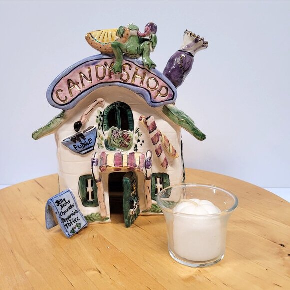 Blue Sky Clayworks Candy Shop Tea Light House 2001 Heather Goldminc Vintage - Picture 2 of 10
